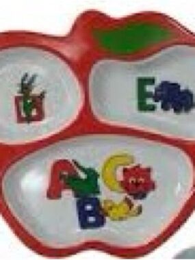 Kids ABC Snack Plate - Red